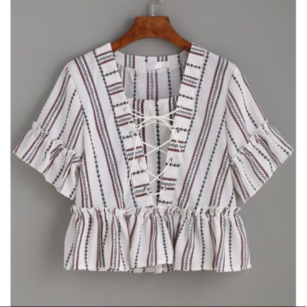 Print Ruffle Top